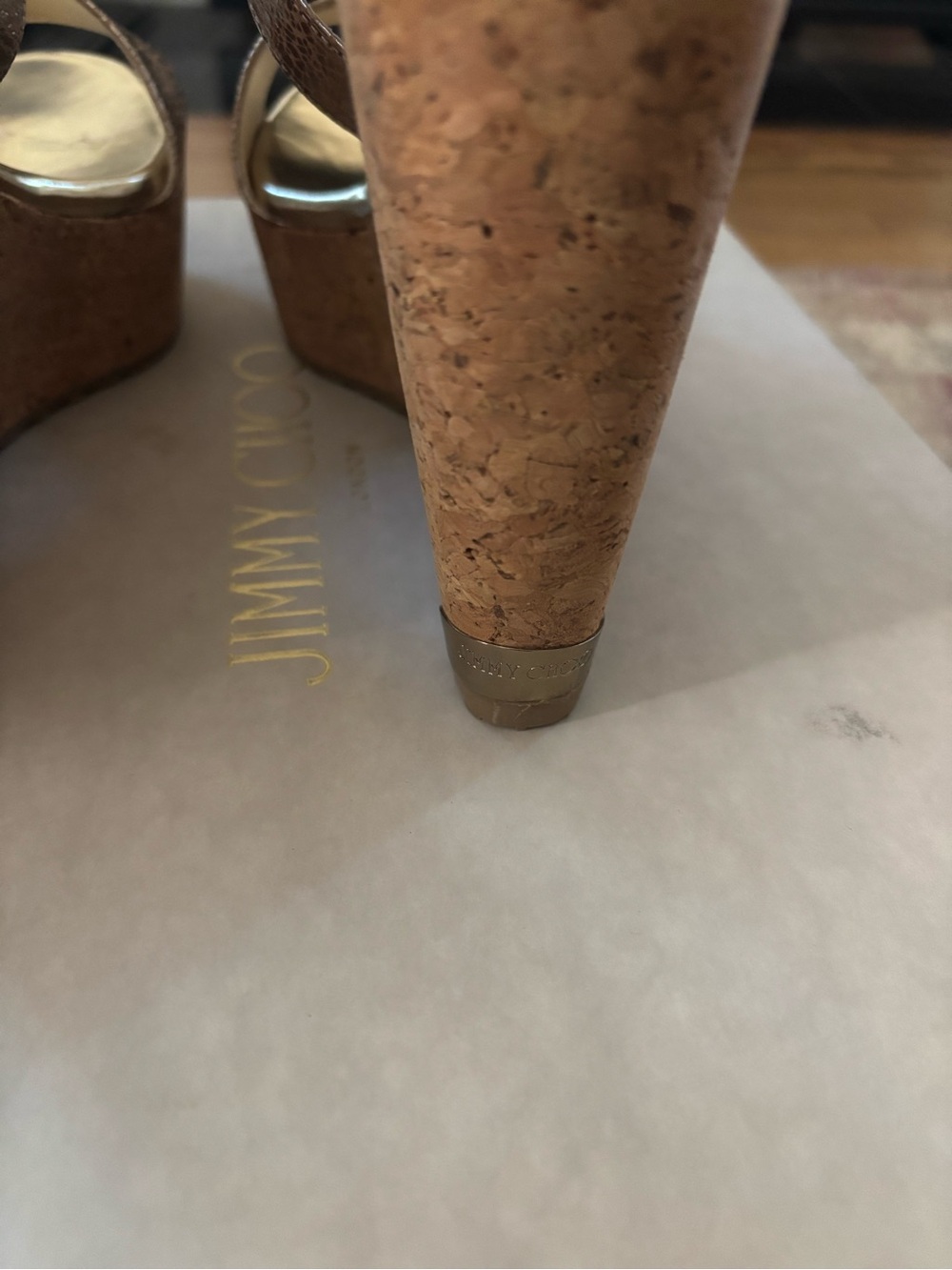 Jimmy Choo women’s wedge cork sandals - Picture 5 of 7